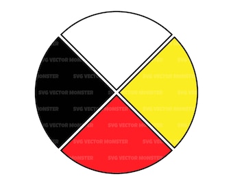 Indigenous Medicine Wheel Svg, Wheel Of Life, Native America. Vector Cut file Cricut, Silhouette, Pdf Png Dxf.