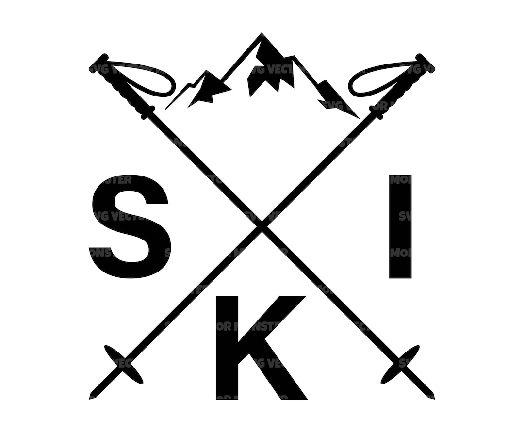 Ski Poles Svg, Mountain Skiing Svg, Ski Shirt Svg, Snowboarding Svg ...