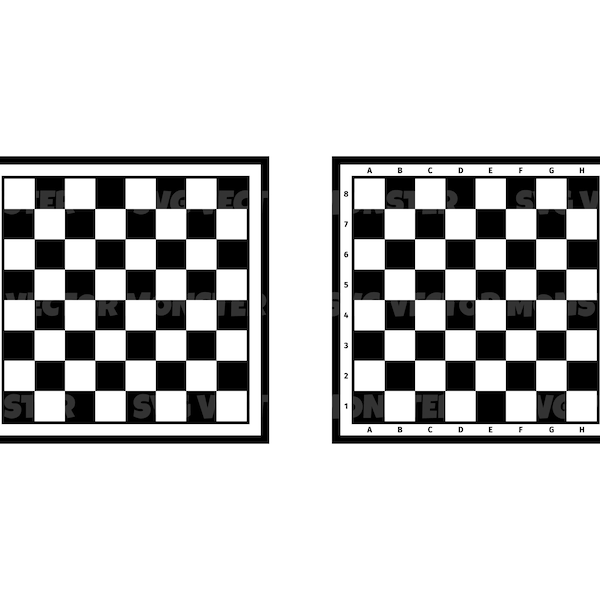 Tablero de ajedrez SVG, tablero de damas Svg, mesa de juego a cuadros Clip Art, plantilla para silueta, para Cricut, Eps Dxf Pdf Svg Png, Vector, Clipart