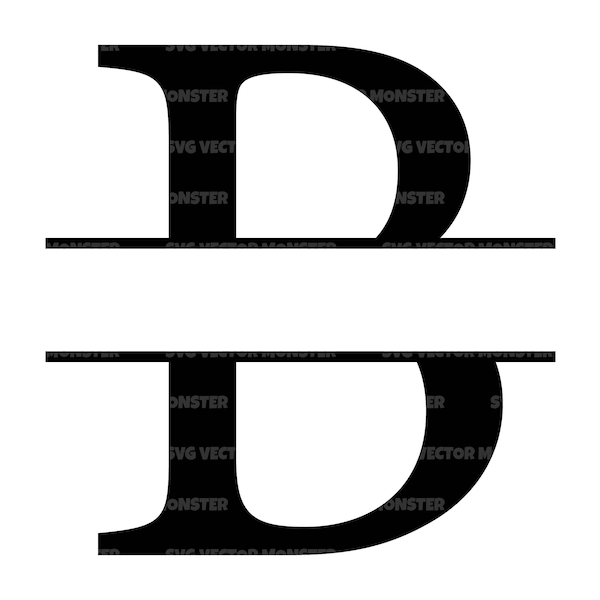 Uppercase B Letter Split Monogram Svg, Alphabet Split Name Frame, Split Font Monogram. Vector Cut file Cricut, Silhouette, Pdf Png Eps Dxf.