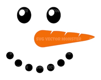 Snowman Face Svg. Vector Cut file for Cricut, Silhouette, Pdf Png Eps Dxf, Decal, Sticker, Vinyl, Pin