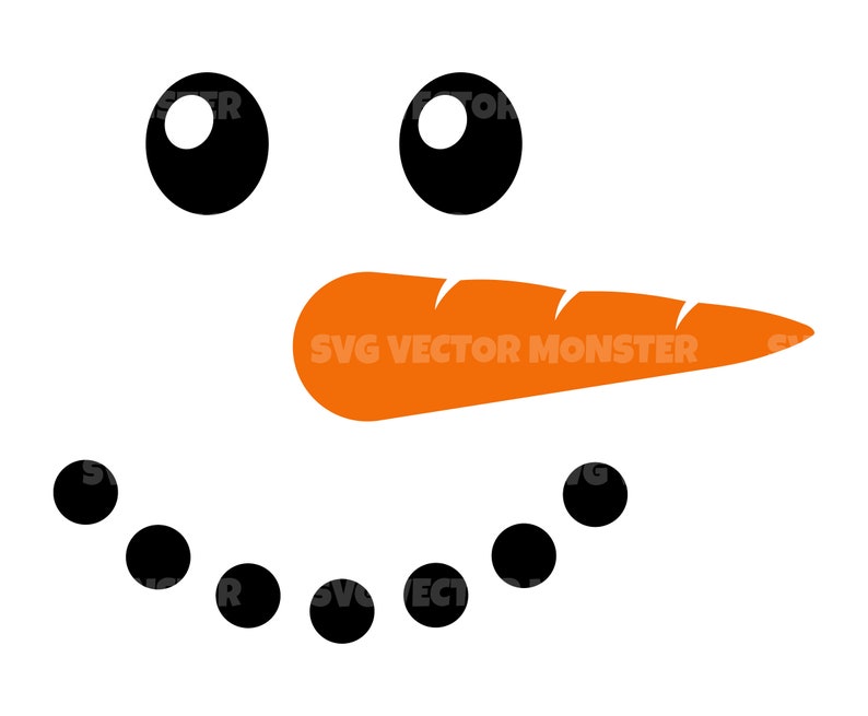 Snowman Face Svg. Vector Cut File for Cricut Silhouette Pdf - Etsy