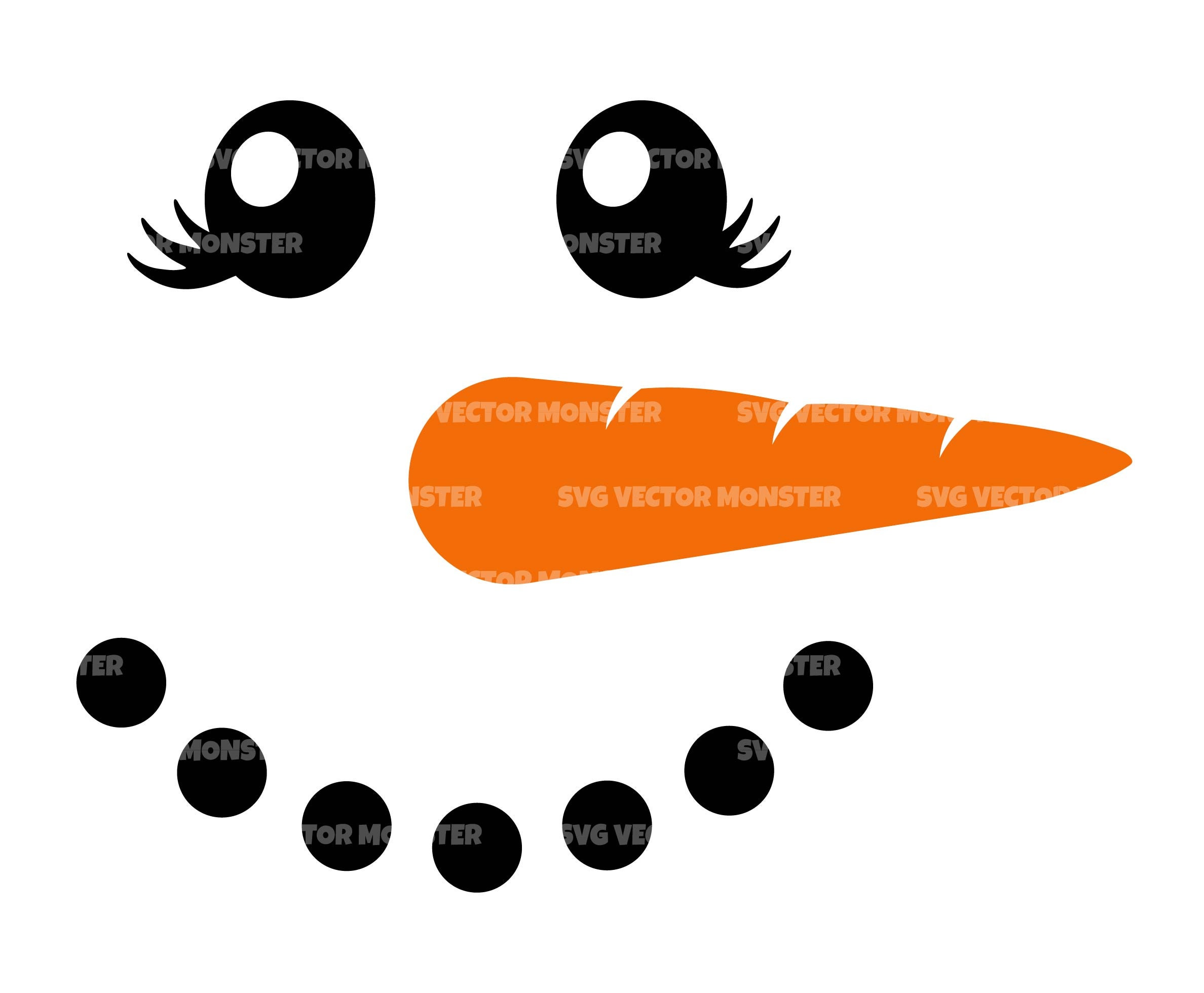 Snowman With Eyelashes Svg Snowman Svg Christmas Svg. Vector Etsy Canada
