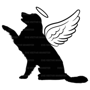 Angel Golden Retriever Svg, Pet Dog Memorial Svg, Pet Loss Svg. Vector Cut file for Cricut, Silhouette, Pdf Png Eps Dxf, Decal, Sticker.