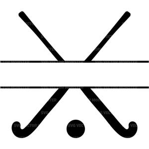 Crossed Field Hockey Sticks Svg, Field Hockey Monogram Png. Vector Cut file Cricut, Silhouette, Pdf Png Dxf.