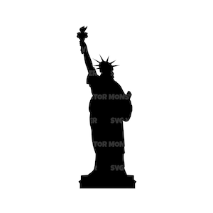 Statua della Libertà Svg, Lady Liberty. File di taglio vettoriale per Cricut, Silhouette, Pdf Png Eps Dxf, Decal, Adesivo, Vinile, Pin