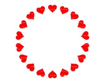 Red Heart Frame Svg, Heart Monogram, Heart Border. Vector Cut file for Cricut, Silhouette, Pdf Png Eps Dxf, Decal, Sticker, Vinyl, Pin.