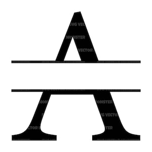 May include: Black and white split monogram letter A. The letter is split in half with a horizontal line. The top half of the letter is above the line and the bottom half is below the line.