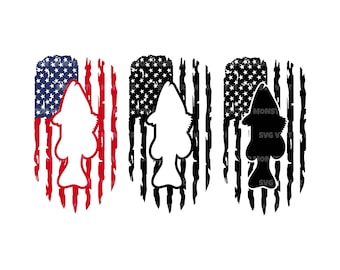 American Flag Bass Fish Svg Png (Digital Download)