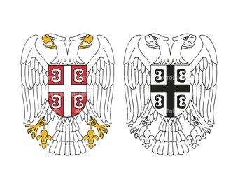 Serbia Coat of Arms Svg Png Dxf. Vector Cut file for Cricut, Silhouette.