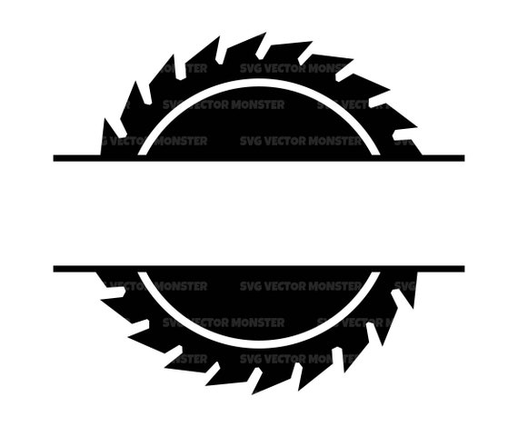 A black and white silhouette of a saw blade Stock Vector