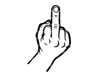 Middle Finger SVG PNG DXF (Digital Download)