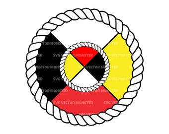 Indigenous Medicine Wheel Svg Png Dxf, Wheel Of Life Clipart, Native America. Vector Cut file Cricut,