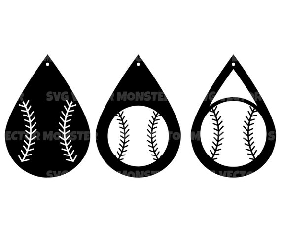 Baseball Earrings Svg, Earring Templates Svg. Vector Cut file for Cricut,  Silhouette, Pdf Png Eps Dxf, Decal, Sticker, Vinyl, Pin