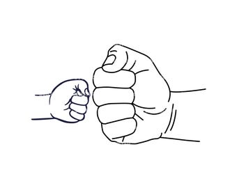 Fist Bump Svg, Father Baby Fist Bump Png, Father's Day, Dad life, Daddy. Vector Cut file Cricut, Silhouette, Pdf Dxf.