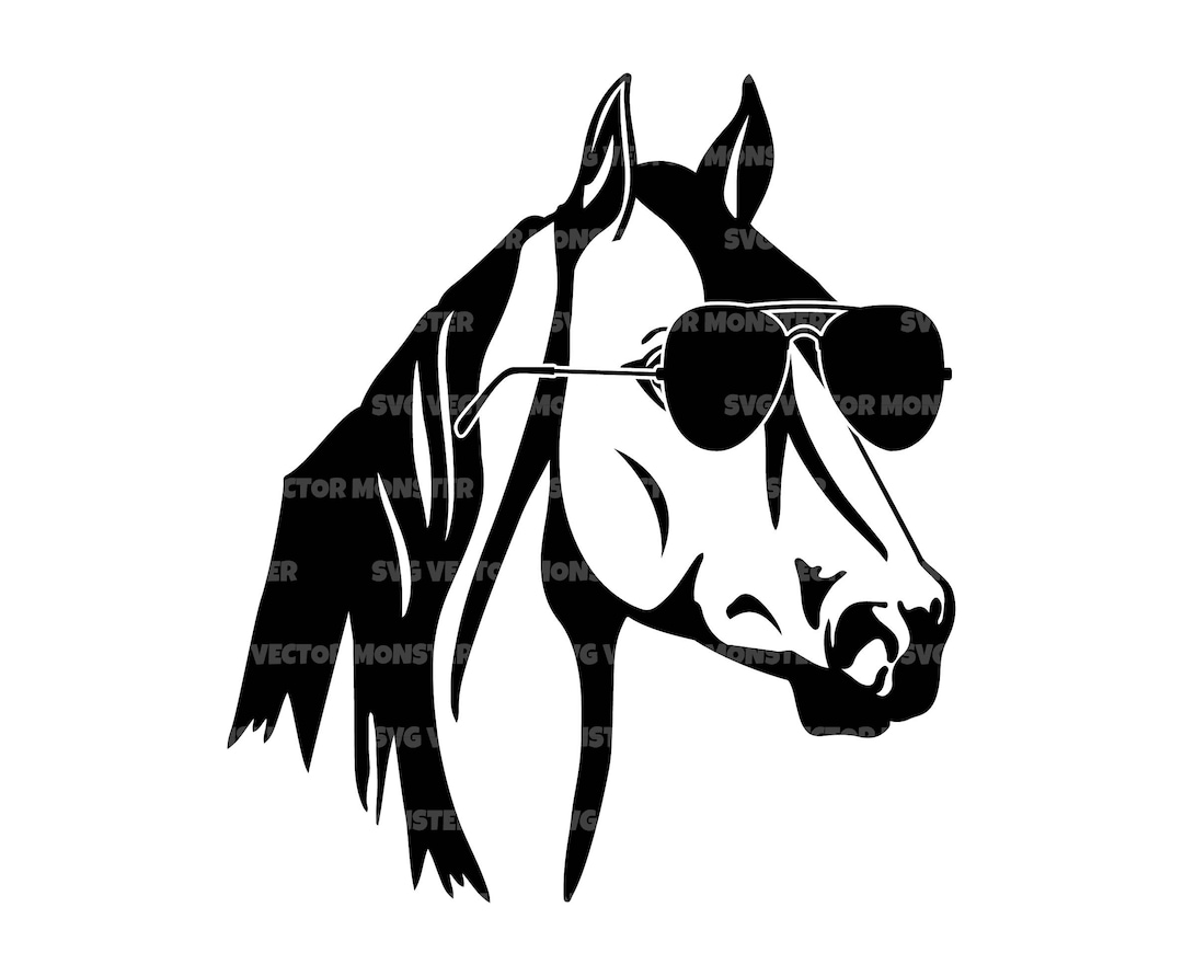 Horse With Sunglasses Svg, Horse Png, Pony Svg, Stallion Svg, Horse