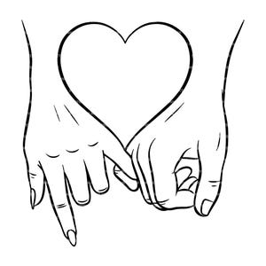 Holding Hands Svg, Pinky Hold Svg, Couple Hands with Heart Svg, Valentine&#39;s Day, Wedding. Vector Cut file Cricut, Silhouette, Pdf Png Dxf
