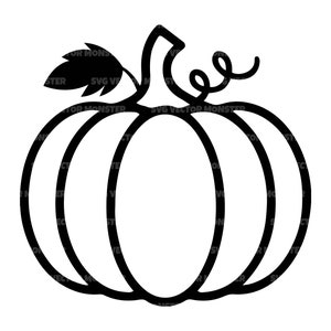 Outline Pumpkin Svg, Halloween Svg, Thanksgiving Svg. Vector Cut file for Cricut, Silhouette, Pdf Png Eps Dxf, Decal, Sticker, Vinyl, Pin.