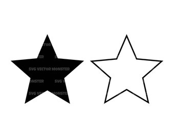 Star Svg, Star Outline Svg, Star Clip Art, Star Png, Star Vector, Star Cut File, Star Cricut, Star Silhouette, Star Print, Pdf Png Eps Dxf.
