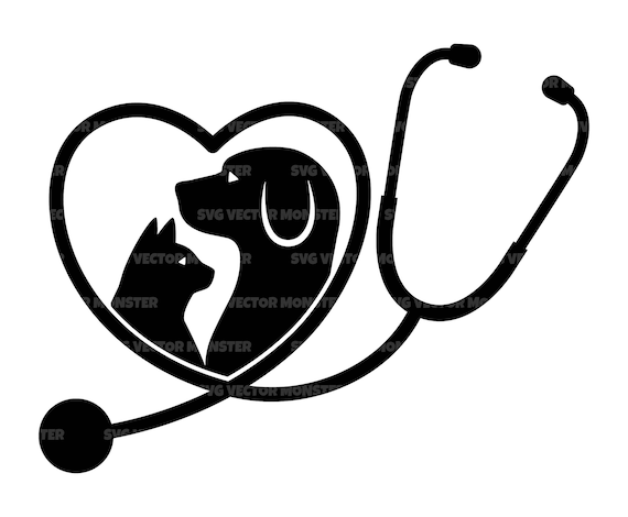 Estetoscópio de Coração Svg, Veterinário Svg, Enfermeira Svg, Pet
