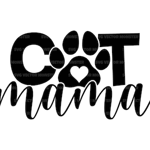 Chat maman Svg, maman chat PNG, Svg maman chat, maman sauveteur Svg, T-shirt fille chat. Couper le fichier Cricut, Silhouette, Pdf Png Dxf, Vector.