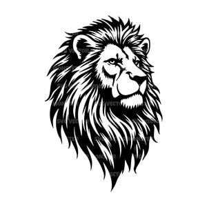 ライオンヘッド SVG、ライオン PNG。Cricut、シルエット、Pdf Png Dxf、デカール、ステッカー、ビニール、ピン用のベクターカットファイル