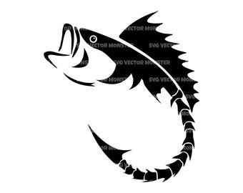 Fishing Hook Svg, Bass Fishing Svg, Fisherman Svg, Fishing Dad. Vector Cut file Cricut, Silhouette, Pdf Png Dxf.