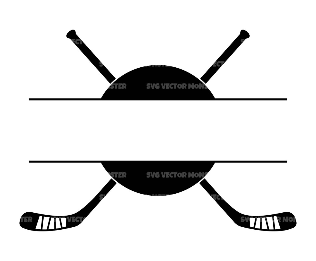 Crossed Hockey Sticks Svg, Hockey Puck Svg, Hockey Team. Vector Cut