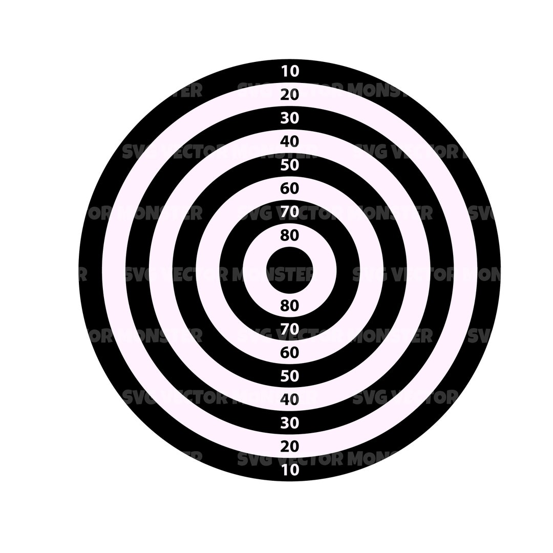 Target Numbers Svg, Bullseye Svg. Vector Cut File for Cricut
