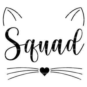 Escuadrón de novias svg, cara de gato svg, me estoy maullando svg. Archivo de corte vectorial para Cricut, Silueta, Pdf Png Eps Dxf, Calcomanía, Pegatina, Vinilo, Pin