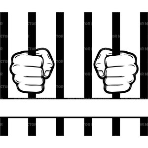 Prison Bars Monogram Svg, Jail Bars Svg, Jailed, Imprisoned, Black Bars. Vector Cut file Cricut, Silhouette, Pdf Png Dxf, Decal, Sticker.