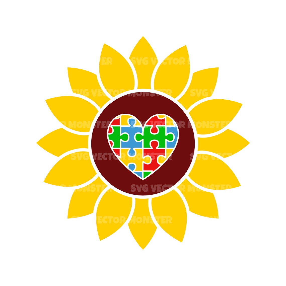Free Free Sunflower Autism Svg 516 SVG PNG EPS DXF File