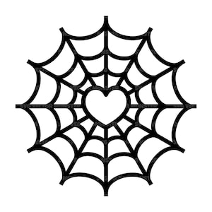 Telaraña SVG, Telaraña de corazón SVG, Decoración de Halloween SVG. Archivo de corte vectorial Cricut, Silueta, Pdf, Png, Dxf, Calcomanía, Adhesivo.