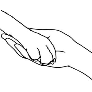 Huisdier poot en hand Svg, hond Svg, huisdierliefde, pleegmoeder, reddingsmoeder. Vector gesneden bestand Cricut, silhouet, pdf, png dxf.