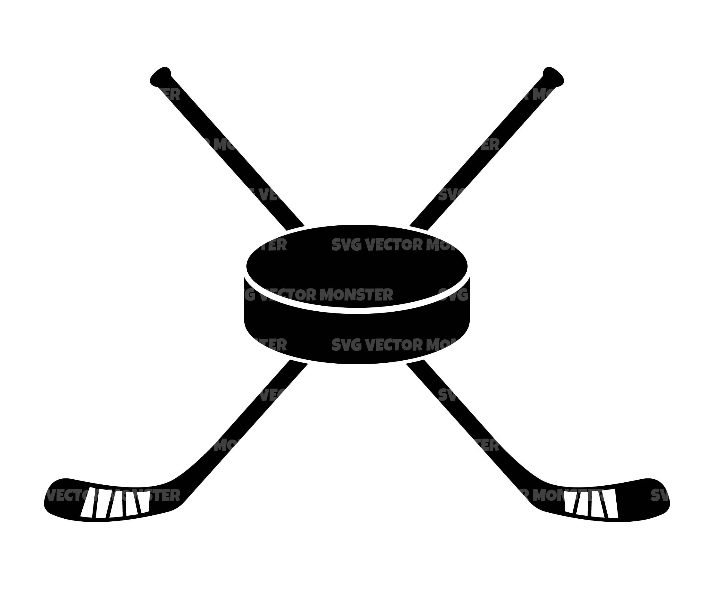 Hockey SVG, Crossed Hockey Sticks and Hockey Puck Clip art, Digital  Download Svg/Png/Dxf/Eps files, for Cricut, Silhouette Cut Files.