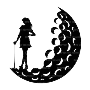 Golfe Svg, Mulher Golfista Svg, Bola de Golfe Svg, Mãe Jogadora de Golfe, Dia dos Pais. Arquivo de corte vetorial Cricut, Silhueta, Pdf Png Dxf.
