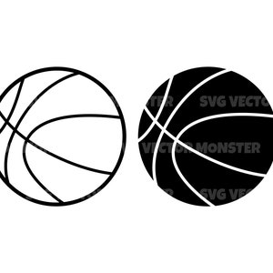 Basket-ball Svg. Fichier de coupe vectorielle pour Cricut, Silhouette, Pdf Png Eps Dxf, Décalcomanie, Autocollant, Vinyle, Épingle