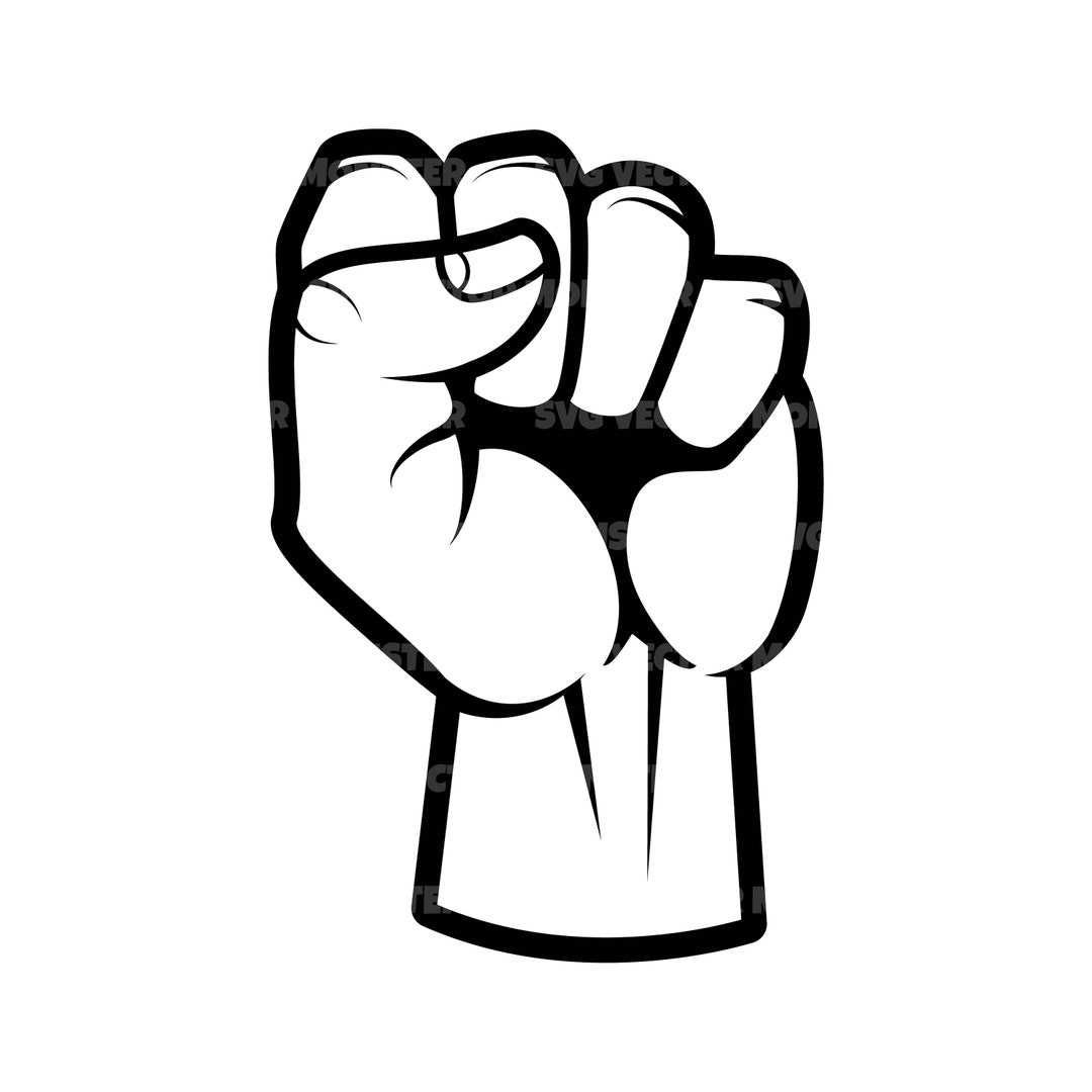 Fist Svg, Clenched Fist Svg, Raised Fist Svg, Vector Cut File for