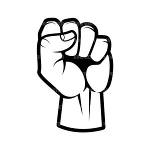 Fist Svg, Clenched Fist Svg, Raised Fist Svg, Vector Cut file for Cricut, Silhouette, Pdf Png Eps Dxf, Decal, Sticker, Vinyl, Pin
