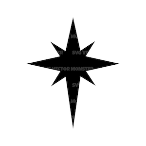 Kerstster Svg, Kerstster, Ster van Bethlehem Vector Cut bestand voor Cricut, Silhouet, Pdf Png Eps Dxf, Sticker, Sticker, Vinyl, Pin
