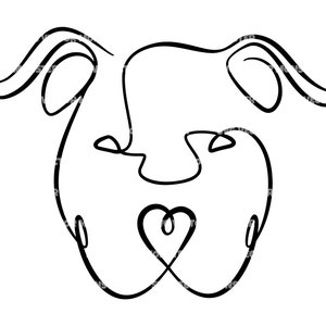 Line Art American Pitbull Svg, Pitbull Mom, Pitbull Dad. Vector Cut file for Cricut, Silhouette, Pdf Png Eps Dxf, Decal, Sticker, Pin