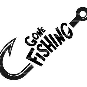 Anzuelo de pesca Svg, Ido a pescar SVG, Pescado bajo Svg, Pescador Svg. Archivo de corte vectorial Cricut, Silueta, Pdf Png Dxf, Calcomanía, Pegatina, Vinilo.