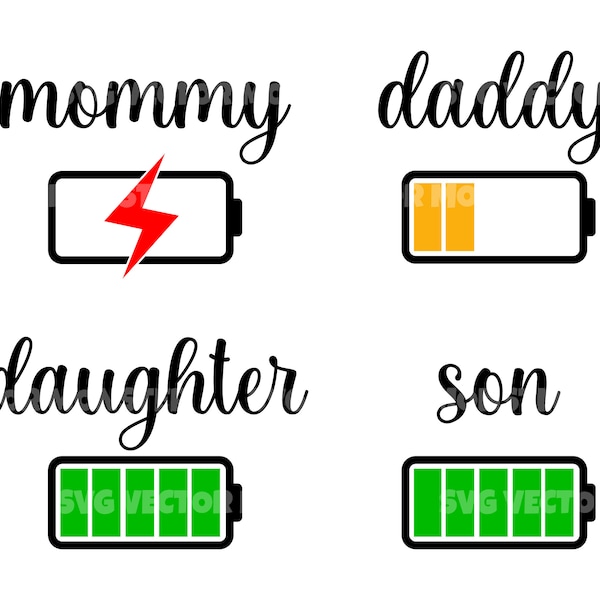 Family Battery Life Svg Etsy