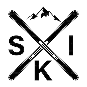 Ski-Svg, Ski-Png, Berg-Skifahren-Svg, Ski-Shirt-Svg, Snowboarding-Svg. Vektor Cut Datei Cricut, Silhouette, Pdf Png Dxf, Aufkleber, Aufkleber.