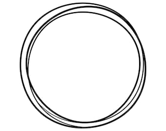 Scribble Circle Frame, Sketch Frame Vector Cut file for Cricut, Silhouette, Pdf Png Eps Dxf, Decal, Sticker, Vinyl, Pin