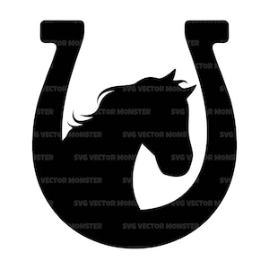 Pferd svg, Hufeisen svg, Pferdekopf svg, Pferdeliebhaber. Vektor Cut Datei für Cricut, Silhouette, Pdf Png Eps Dxf, Aufkleber, Aufkleber, Vinyl, Pin.