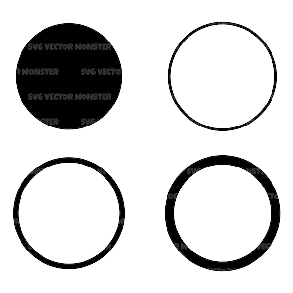 Circle Svg, Circle Outline Svg, Circle Monogram, Circle Frame, Round Frame. Vector Cut file Cricut, Silhouette, Pdf Png Eps Dxf.