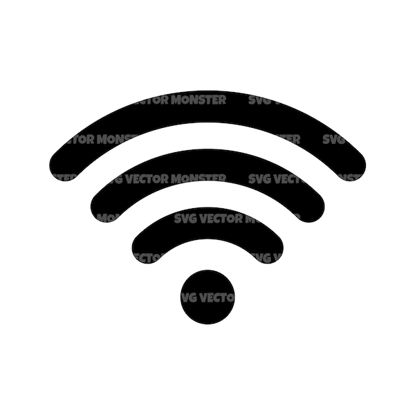 Wifi Svg, Wi-fi Icon, Internet Sign Svg. Vector Cut file for Cricut, Silhouette, Pdf Png Eps Dxf, Decal, Sticker, Stencil, Pin, Vinyl.