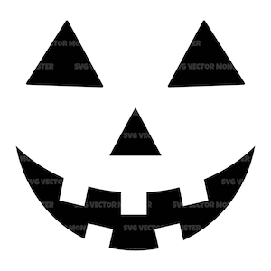 Pumpkin Face Svg, Jack O Lantern Svg, Halloween Svg. Vector Cut file for Cricut, Silhouette, Pdf Png Eps Dxf, Decal, Sticker, Vinyl, Pin