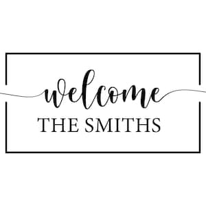Benutzerdefinierte Nachname Zeichen SVG, personalisierte Familienname Monogramm SVG, Willkommen Fußmatte Zeichen SVG. Schnittdatei Cricut, Silhouette, Pdf Png Eps Dxf